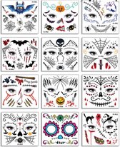 Halloween - kinderen - Tatoeagestickers - eng - litteken - gezicht - bloed
