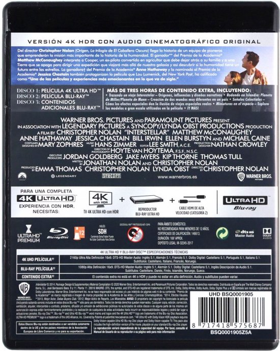 Interstellar [Blu-Ray 4K]+[2xBlu-Ray], Jessica Chastain | Dvd's | bol