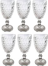 Vintage 6-delige set glazen net King drinkglas glas glazen wijnglazen waterglas longdrinkglas (helder)