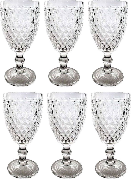 Vintage 6 pièces ensemble de verres filet King verre à boire verres à vin  verre à eau