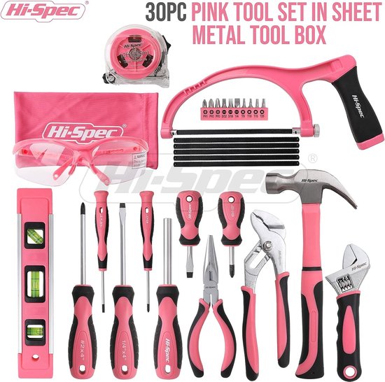 Hi-Spec 17-Delige Gereedschapsset voor Beginners – Blauwe Compleet Handgereedschap voor Doe-Het-Zelvers en Kinderen, Met Metalen Gereedschapshouder – Gereedschap Te Koop Gevraagd
