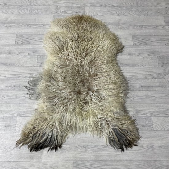 Lederstore Groenlandse schapenvacht creme bruin grijs 110x85cm M