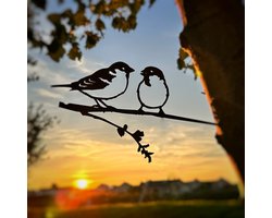 Metalbird Metalen Ringmussen Tuindecoratie – Cortenstaal | Roest Patina | Duurzaam | Weterings Store