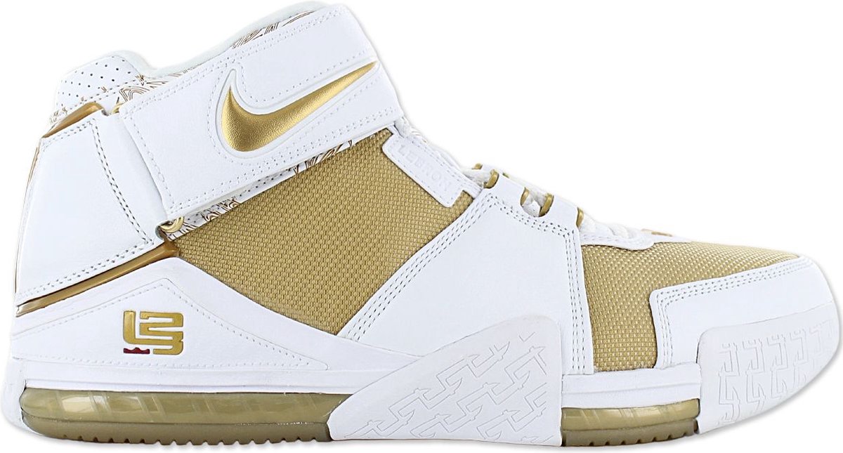 Nike LeBron Zoom 2 II Maccabi Heren Basketbalschoenen Sneakers schoenen DJ4892-100 Wit
