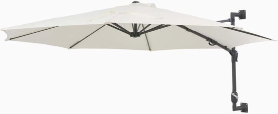Wandparasol Zandkleurig Wit met Metalen paal 300CM / Wand parasol /  Muurparasol /... | bol.com