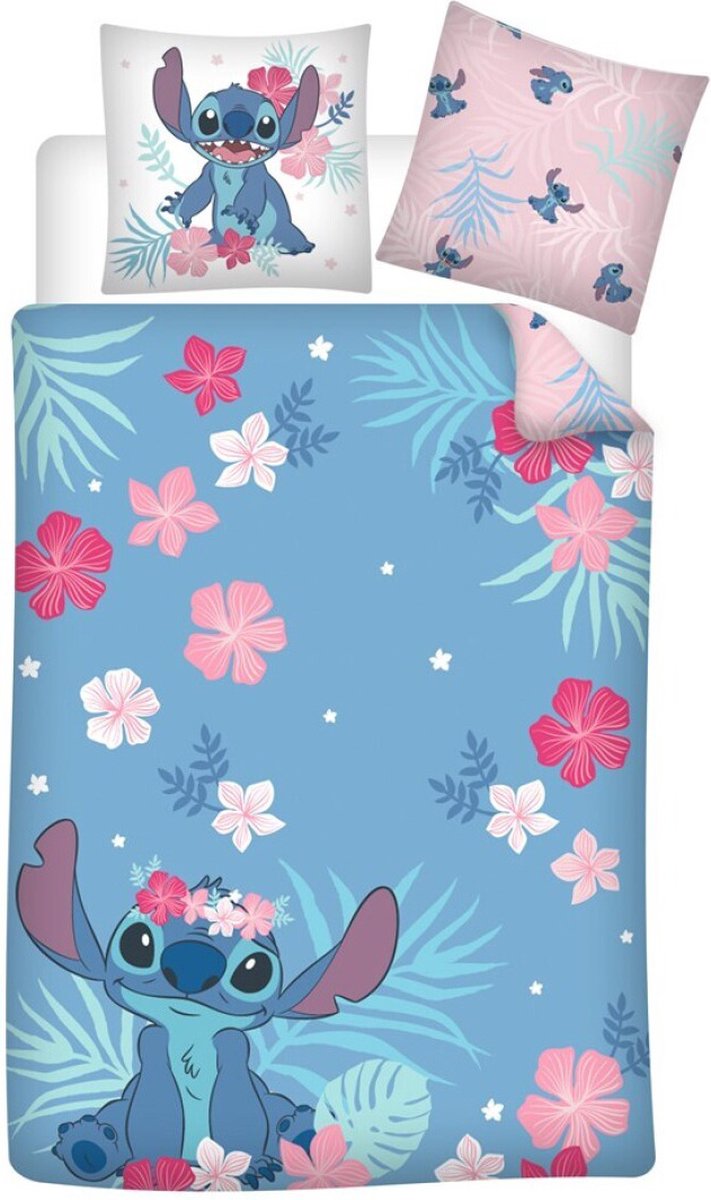 Disney Lilo & Stitch Housse de couette Flower Fun - Lits Jumeaux