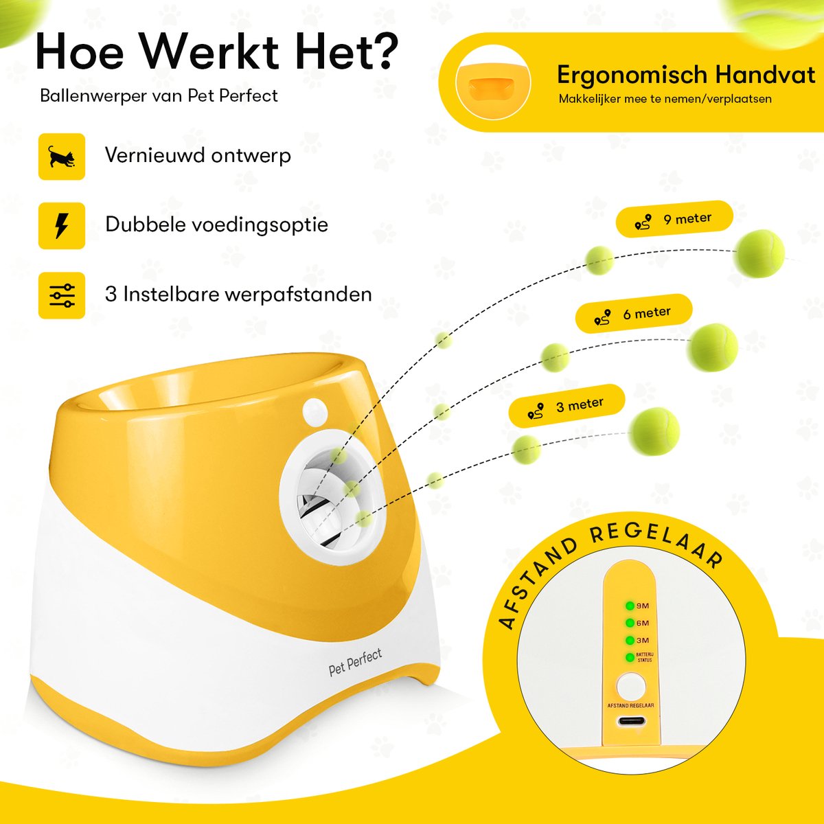 Pet Perfect Automatische Ballenwerper - Honden speelgoed - Ballenwerper voor Honden - Oplaadbaar - Incl. 6 ballen - Oranje thumbnail 5