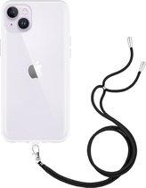 Cazy Soft TPU Telefoonhoesje met Koord - geschikt voor iPhone 15 Plus - iPhone 15 Plus Hoesje met Koord - Transparant