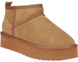 Colors of California Boots – Suede Platform Laarzen - Cognac - Maat 40