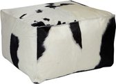 Mars & More Pouf peau de vache carré noir/blanc 50x50x30cm