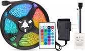 Borvat® | 5 meter RGB led tape met voeding en afstandsbedien | LED-stripverlichting ColorRGB RGB