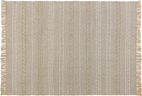 DORTYOL - Laagpolig vloerkleed - Beige - 140 x 200 cm - Katoen