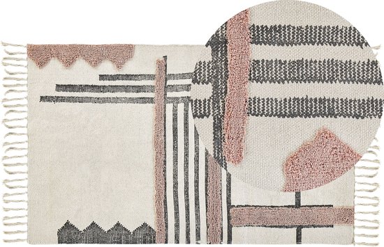MURADIYE - Laagpolig vloerkleed - Beige - 80 x 150 cm - Katoen