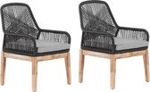 Beliani OLBIA - Lot de 2 chaises de jardin - noir - polypropylène