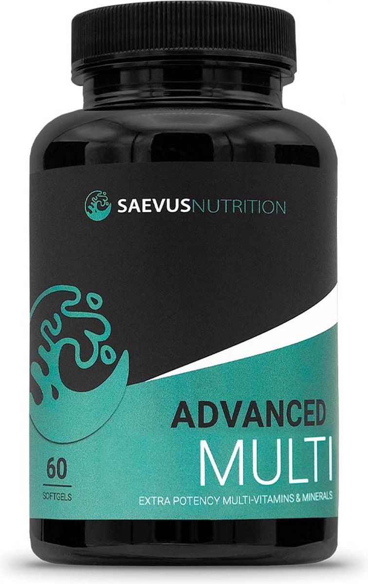 Saevus Nutrition - Advanced Multivitaminen - 32 Vitaminen Mineralen - 60 tabletten - Actieve Vrouw - Man - Weerstand - VEGAN - GMO vrij - Multivitamine