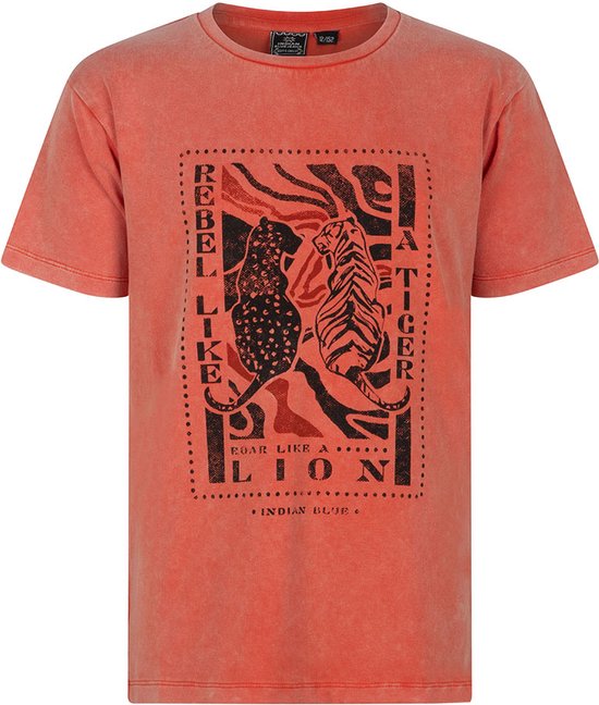 T-shirt fille Indian Blue Tiger Rebel Orange Red
