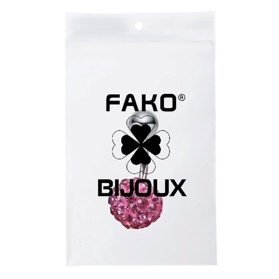 Fako Bijoux® - Piercings pour nombril - Disco Dots - 8mm - Rose