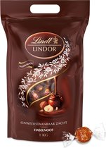 Lindt LINDOR Hazelnoot melkchocolade bonbons 1kg - 80 zacht smeltende chocolade bonbons - Hersluitbare verpakking