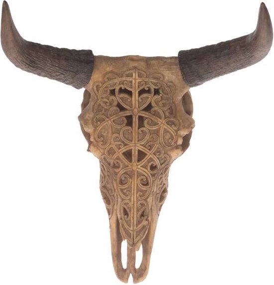 Skull - Dierenhoofd - Buffelschedel - Dierenschedel - Schedel - Gewei - Cadeau - Stierenhoofd - 37 cm breed