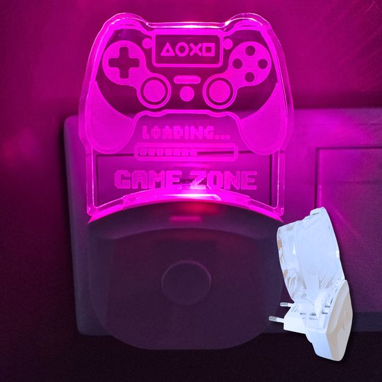 Fienosa Nachtlampje Stopcontact - Nachtlamp Game - Kerstcadeau - Game accessoires voor je kamer - Nachtlampje Kinderen - Stekkerlamp - Dag en Nacht Sensor -Multi Colour van Fienosa — afbeelding 5