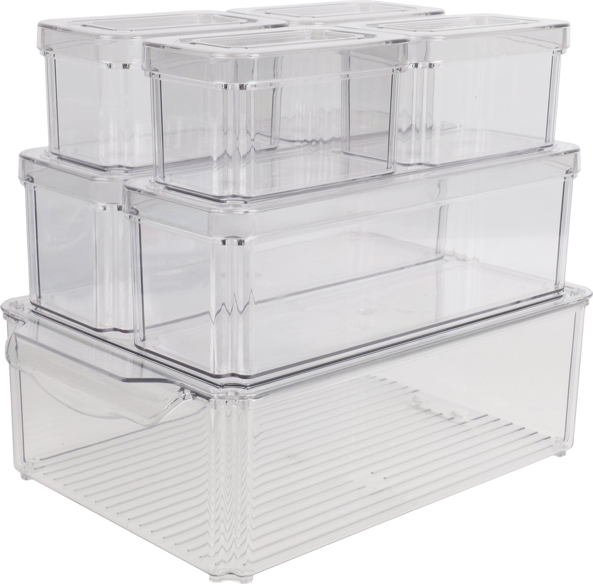 Nordic Quality 2360037 Voorraaddoos Rechthoekig Set Transparant 7 stuk(s)