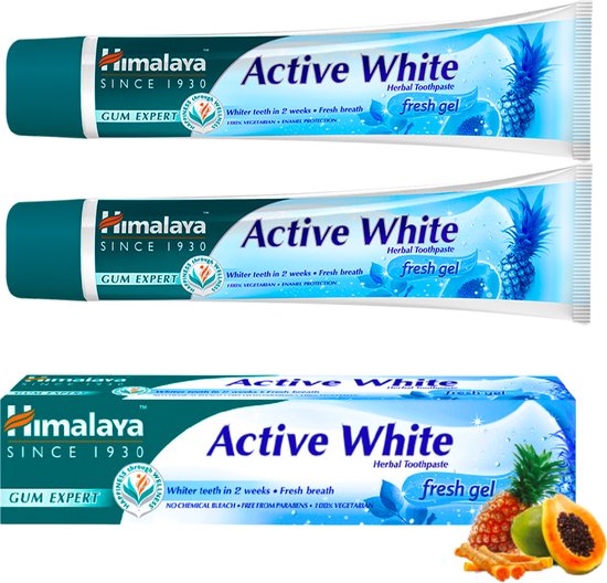 Himalaya Active White Tandpasta - Kruidentandpasta - 2 x 75ml - Whitening Tandpasta - Tandpasta Zonder Fluoride