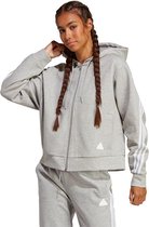 Adidas sportswear Fi 3S Sweatshirt Met Volledige Rits Medium Grey Heather - S - Dames