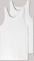 Schiesser 95/5 Singlet - 2 Pack 100 White - maat 3XL (3XL) - Heren Volwassenen - Katoen/elastaan- 176038-100-3XL