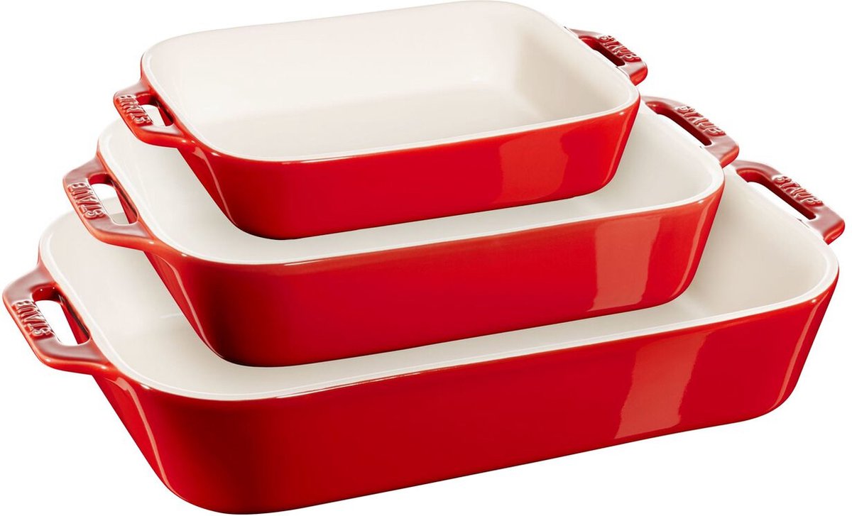 Staub Ceramic, Rechthoekig, 300 °C, Rood, Keramisch, Wit, 5,01 kg