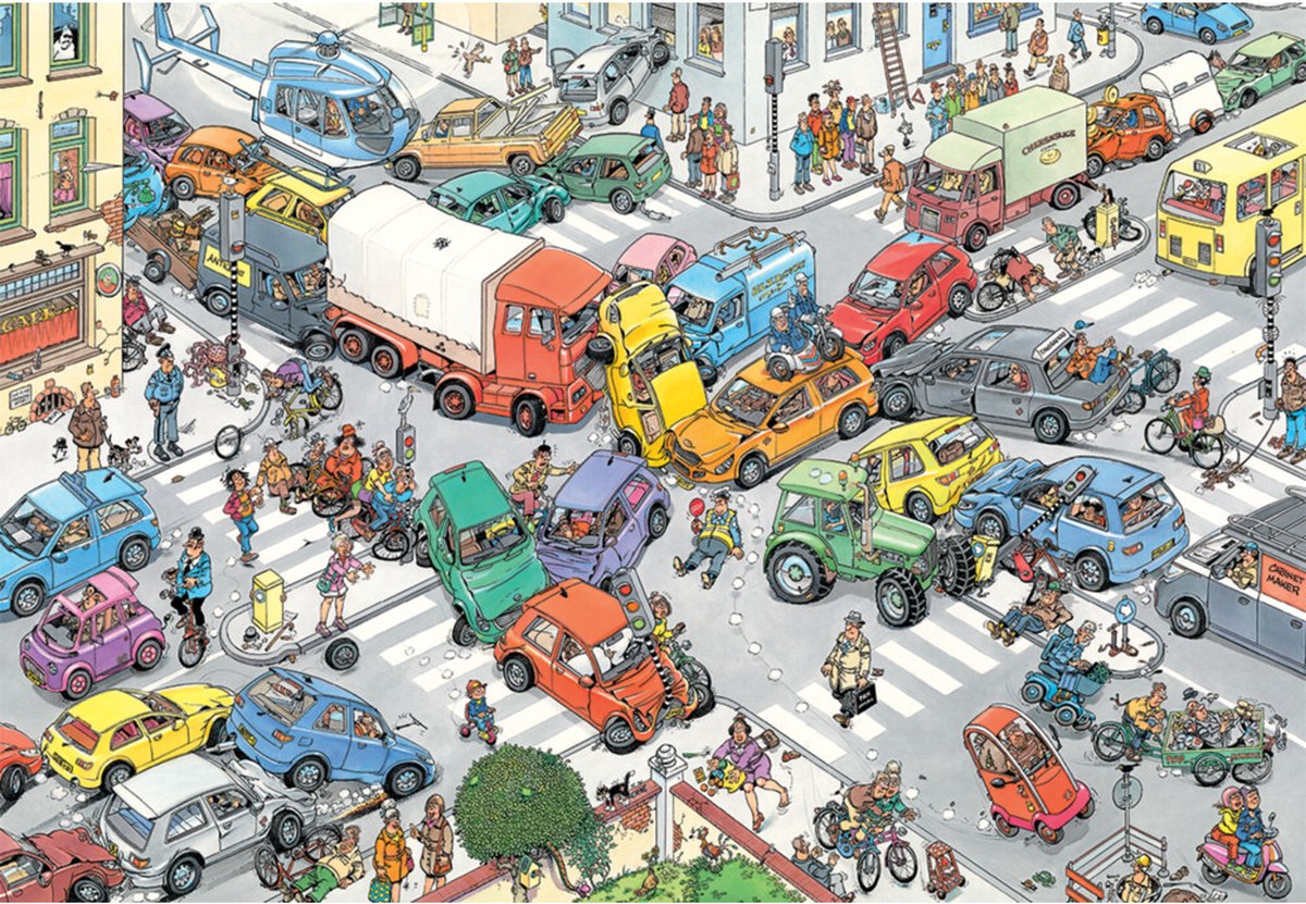 Jan van Haasteren - Verkeerschaos - Legpuzzel 3000 stukjes — afbeelding 5