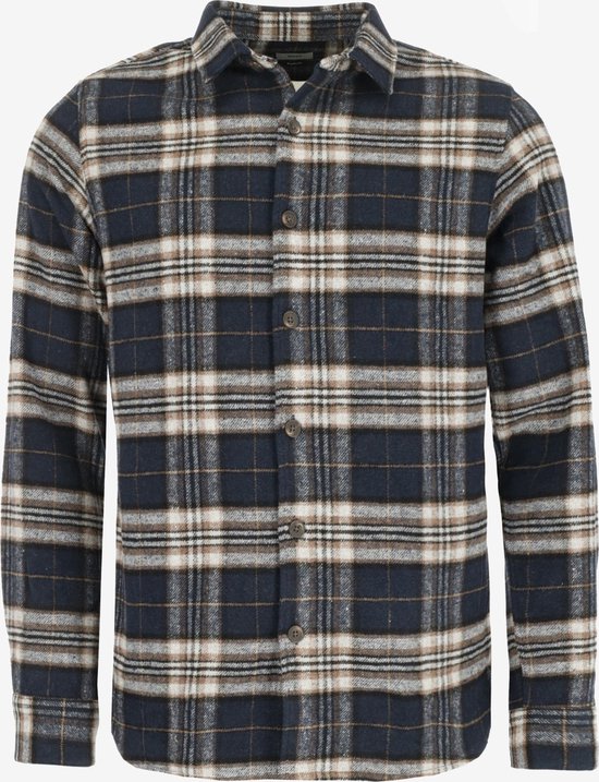 Flanel Checked Shirt Mannen - Navy - Maat S