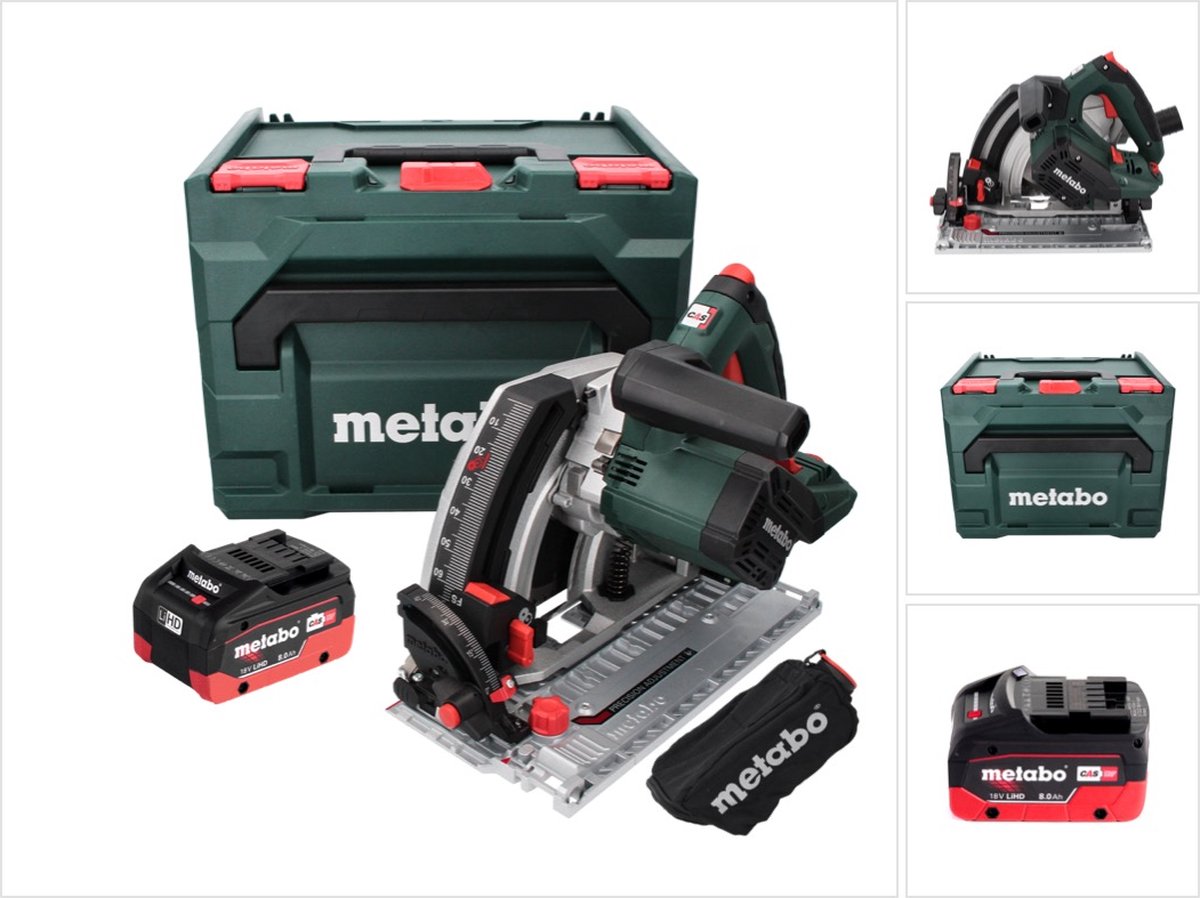 Metabo KT 18 LTX 66 BL Accu-invalcirkelzaag 18 V 165 mm + 1x accu 8.0 Ah + metaBOX - zonder lader