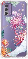 GSM Hoesje Geschikt voor Nokia G42 Telefoonhoesje Valbescherming met transparante rand Bird Flowers