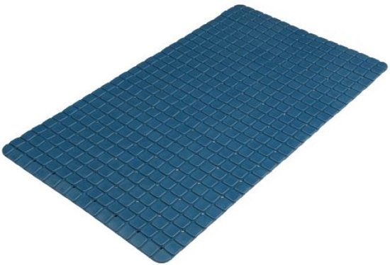 Urban Living - tapis de bain antidérapant - tapis de douche - 69 x 39 cm -  silicone - bleu