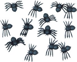 Nep spinnen/spinnetjes 3 x 3 cm - zwart - 140x stuks - Horror/griezel thema decoratie beestjes
