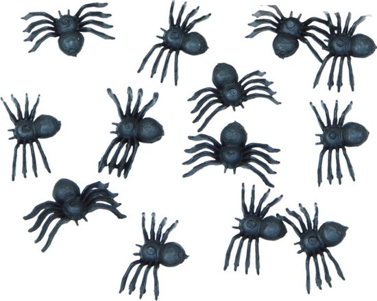 Nep spinnen/spinnetjes 3 x 3 cm - zwart - 140x stuks - Horror/griezel thema decoratie beestjes