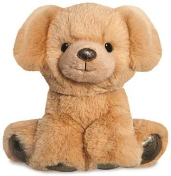 Aurora pluche knuffeldier labrador hond - lichtbruin/blond - 20 cm - honden speelgoed