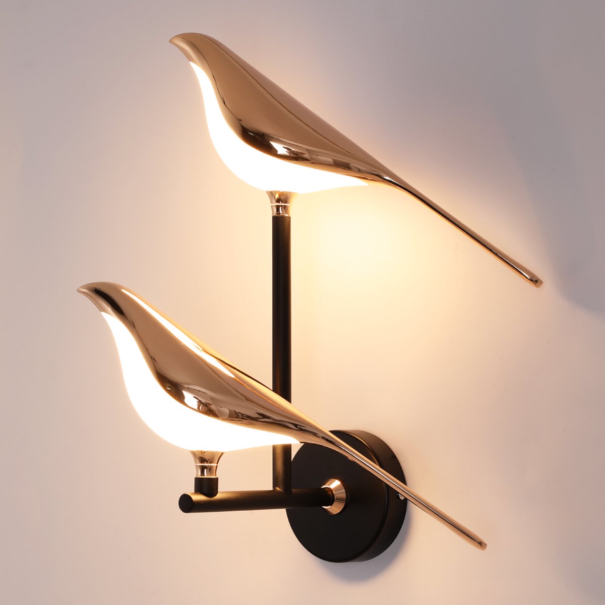 LED Wandlamp Binnen met Touch Switch, 10W Wandlamp Dimbare Vogel Lamp Draaibaar Bed Lamp, Metalen Acryl Kids Room Wall Night Light voor Jongens Meisjes Slaapkamer Woonkamer,3000k warm light