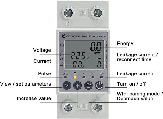 Compteur D'électricité Numérique Monophasé Pour Rail Din