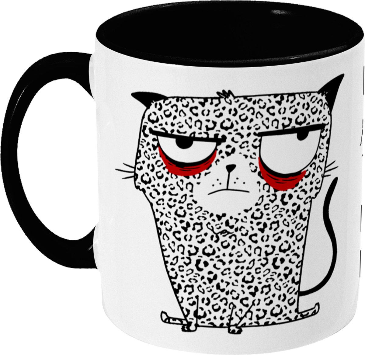 Komische, Grappige Mok - Kater - Cadeau - Wit Zwart - 11oz 350ml - Poes Kat Afbeelding