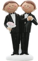 Mannen bruidspaar Mr & Mr - bruidspaar - mr & mr - homo - huwelijk - bruiloft - keramiek - taart topper