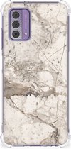 Telefoonhoesje met Naam Geschikt voor Nokia G42 Telefoonhoesje met doorzichtige rand Marmer Beige
