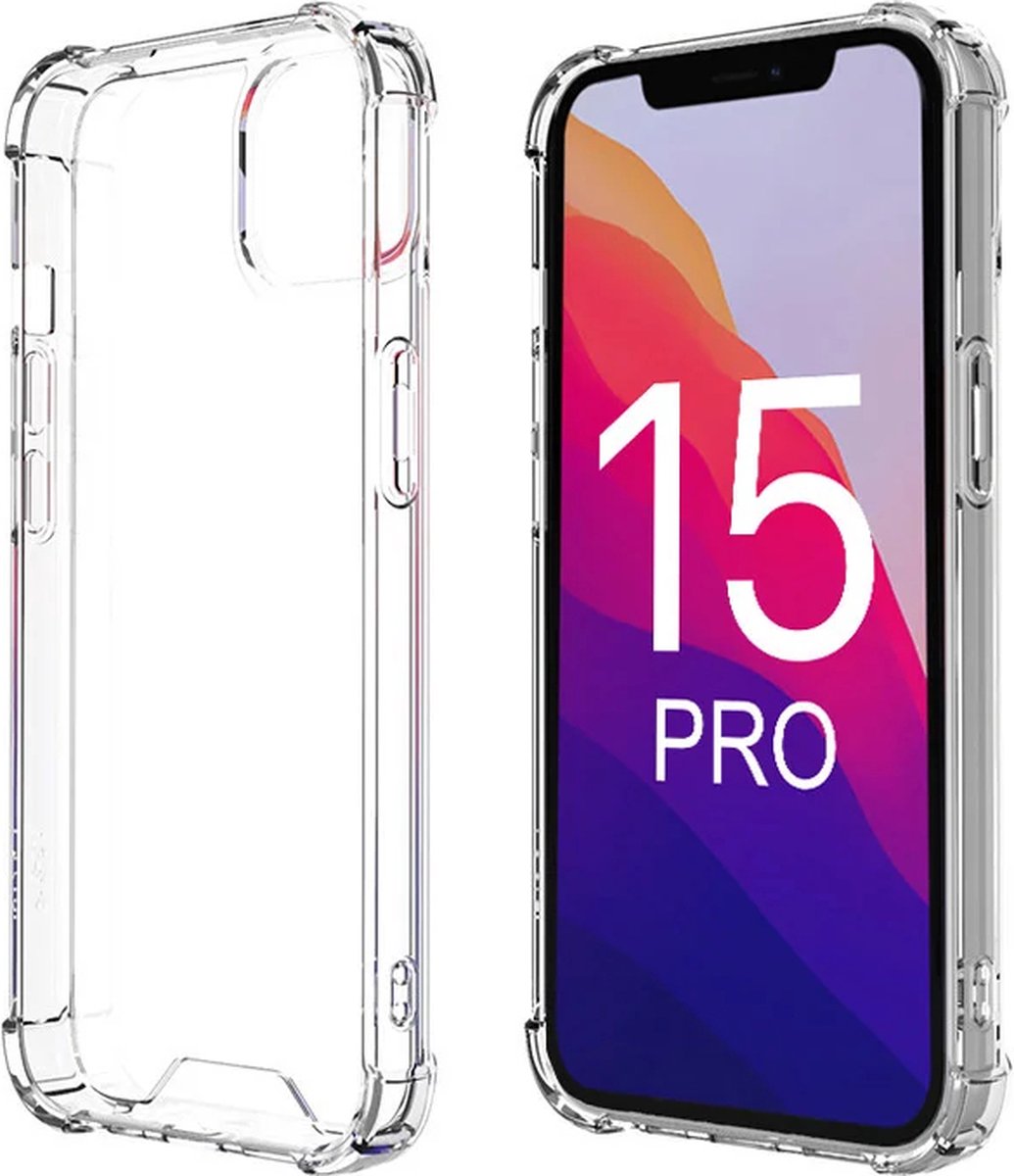 ShieldCase telefoonhoesje geschikt voor Apple iPhone 15 Pro shock case - schokbestendig - optimale bescherming voor je telefoon - transparant