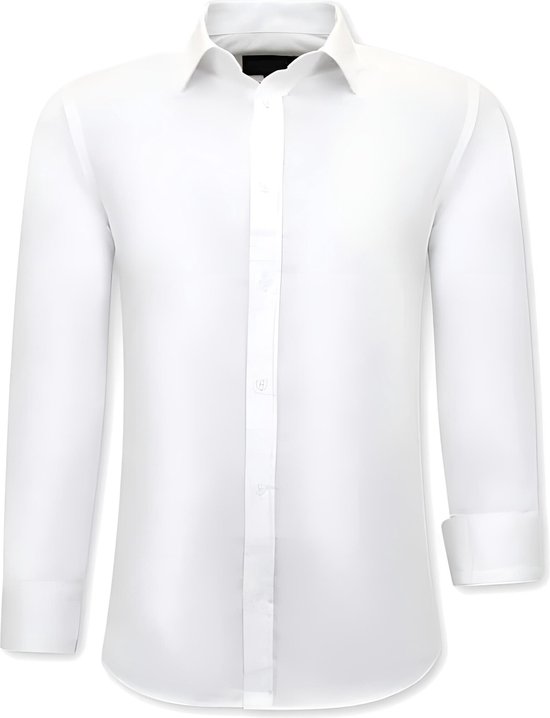 TONY BACKER Luxe à la Trendy Blanco Chemises Homme - Slim Fit - 3079 - Wit - Tailles: L.