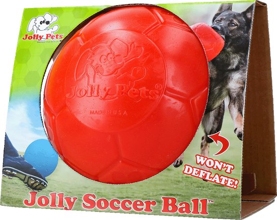 Jolly Pets Soccer Ball  -  Jouet pour chien  -  Jouet à rapporter durable  -  Jollyflex plastique trà¨s robuste  -  Jouet flottant pour chien  -  Pour grands chiens  -  à˜20cm - Orange