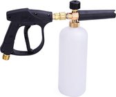 Pistolet à mousse à neige réglable - Lance à mousse pour lave-auto - Distributeur de savon en bouteille pour laveuse à pression 1L