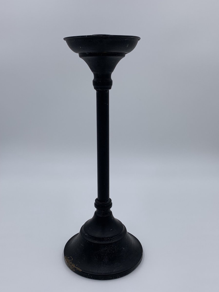 Countryfield Metalen zwarte kandelaar groot 36.5 cm 20120