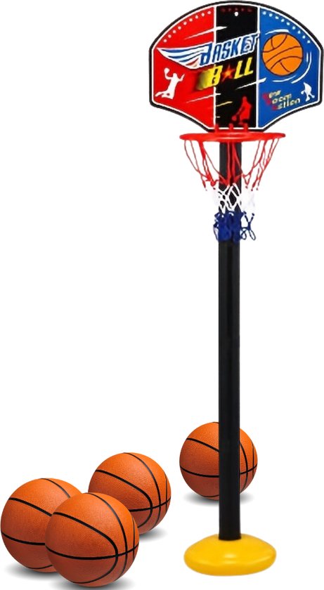Anneau de basket-ball Arvona - Poteau de basket-ball avec support -  Réglable - Ballon