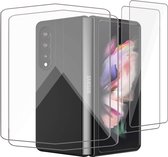 2x Screenprotector + Hoesje geschikt voor Samsung Galaxy Z Fold 5 - Beschermglas Folie – Shock Proof Cover Zwart