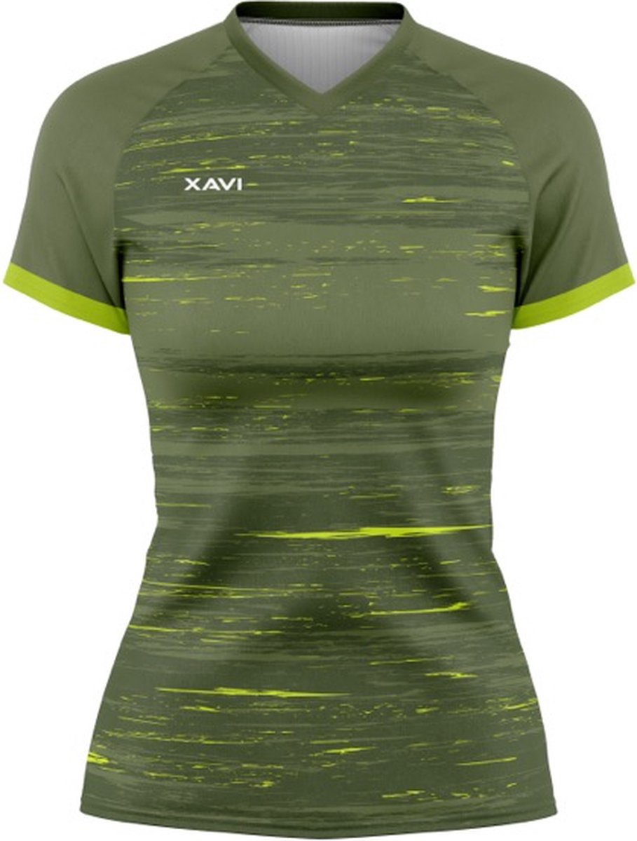 Xavi Performance dames t-shirt Groen v-Hals maat XS